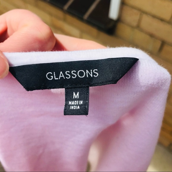 GLASSONS size M White Cropped Front Tie Top Beach Casual - Picture 5 of 6